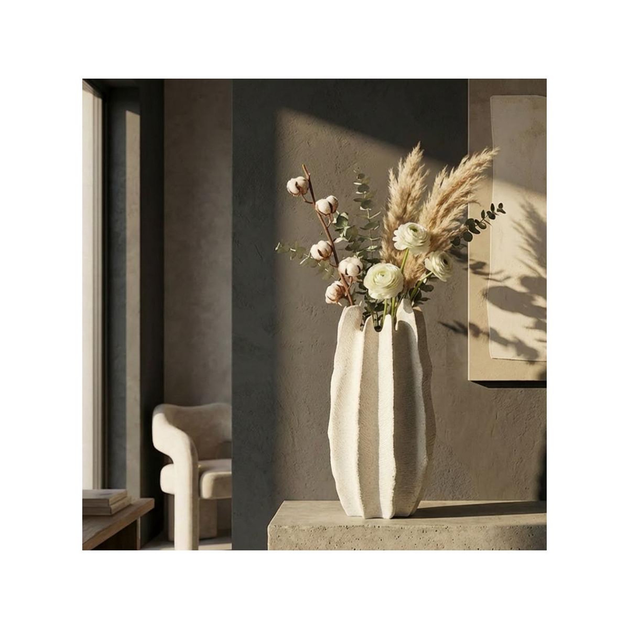 Voir la diapositive 4 : Paris Prix Vase design en résine  ester  50cm blanc