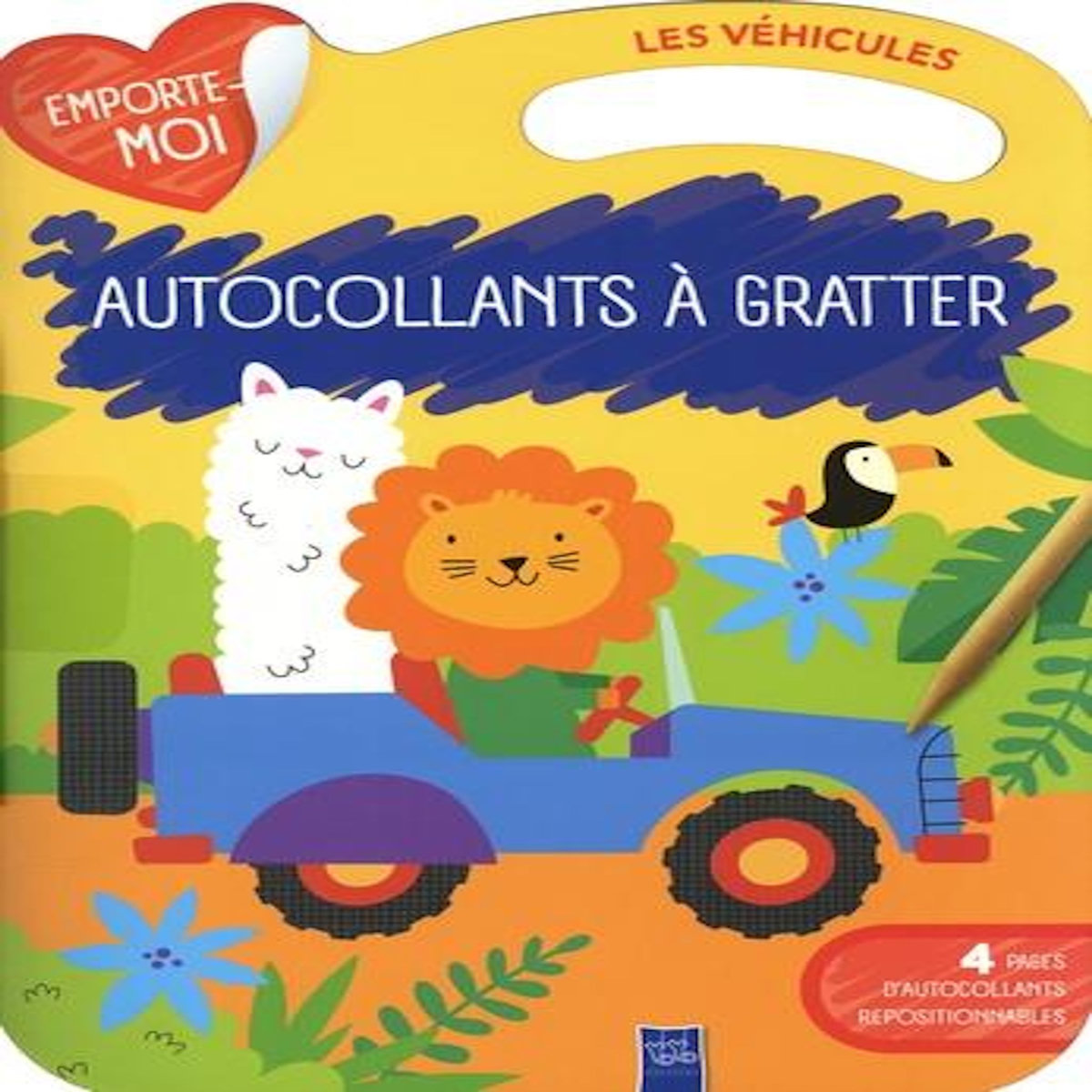 LES VEHICULES. AUTOCOLLANTS A GRATTER. AVEC 1 CRAYON EN BOIS, Yoyo éditions