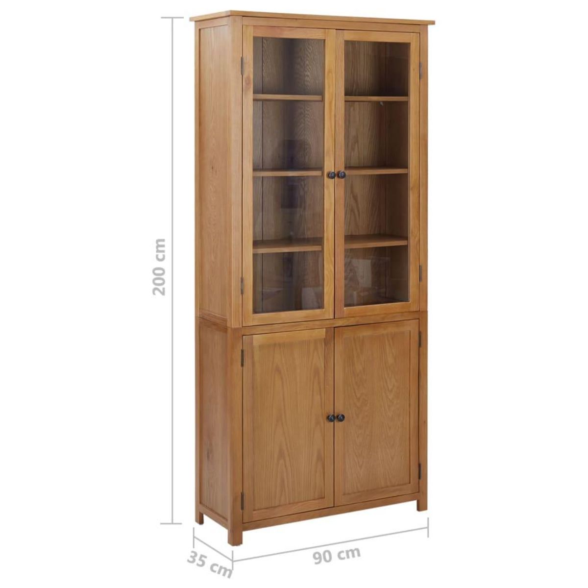 VIDAXL Bibliotheque avec 4 portes 90x35x200 cm Bois de chene et verre