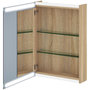 Voir la diapositive 4 : HOMCOM Armoire murale salle de bain  1 porte miroir lumineux LED intégré 50 x 70 cm 2 étagères verre effet bois