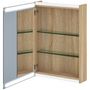 Voir la diapositive 4 : HOMCOM Armoire murale salle de bain  1 porte miroir lumineux LED intégré 50 x 70 cm 2 étagères verre effet bois