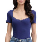 MORGAN T shirt  Femme Morgan Damour. Coloris disponibles : Bleu