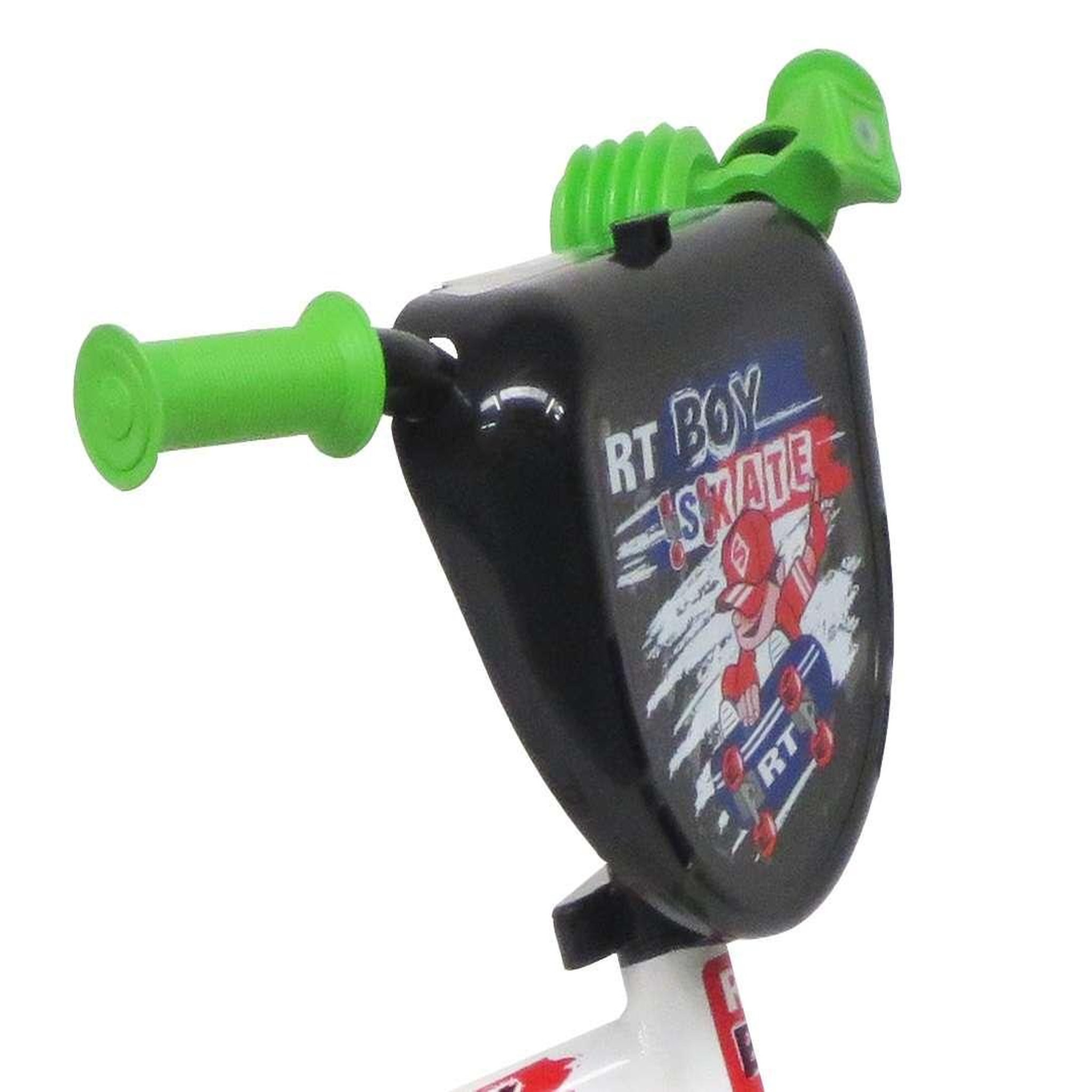 Voir la diapositive 4 : Vélo enfant - Modèle 10'' Skate pour enfant de 75/90 cm avec stabilisateurs - Plaque décorative avant et roues bâtons