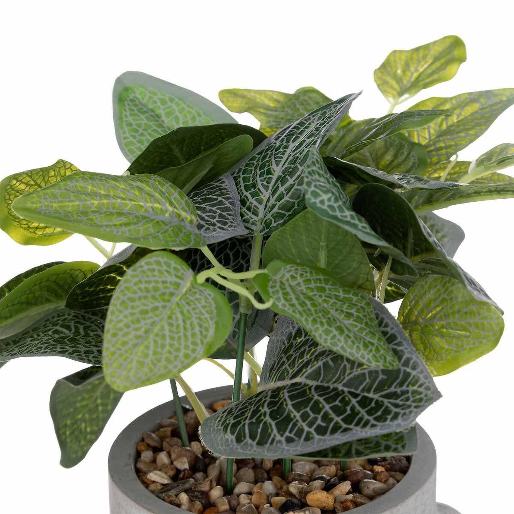 Voir la diapositive 2 : ATMOSPHERA Plante Artificielle en Pot  Visage  26cm Gris