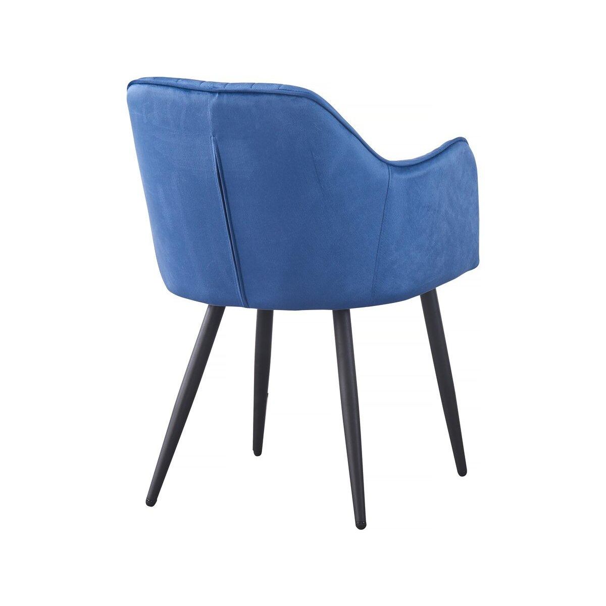Habitat et Jardin Lot de 2 chaises  Velma  en velours avec accoudoirs - Bleu