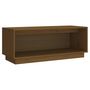 Voir la diapositive 2 : VIDAXL Meuble TV Marron miel 90x35x35 cm Bois de pin massif
