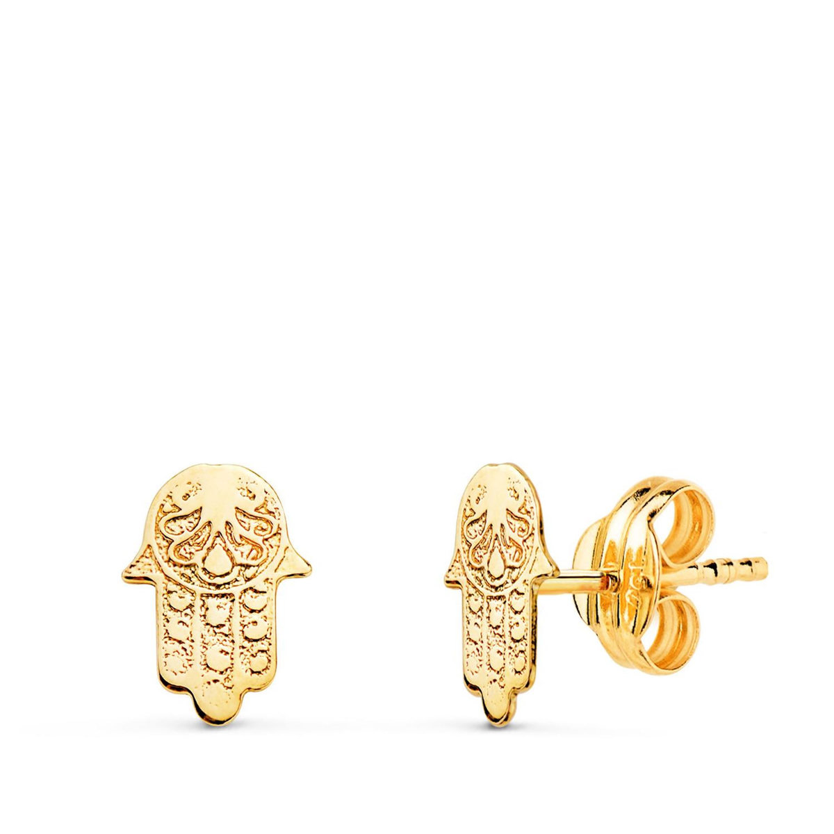 L'ATELIER D'AZUR Boucles d'Oreilles Or 18 Carats 750/000 Jaune Main de Fatma / Fatima