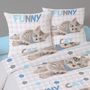 Voir la diapositive 2 : Dourev Housse de couette 240x220 Funny cat + 2 taies coton 41 fils