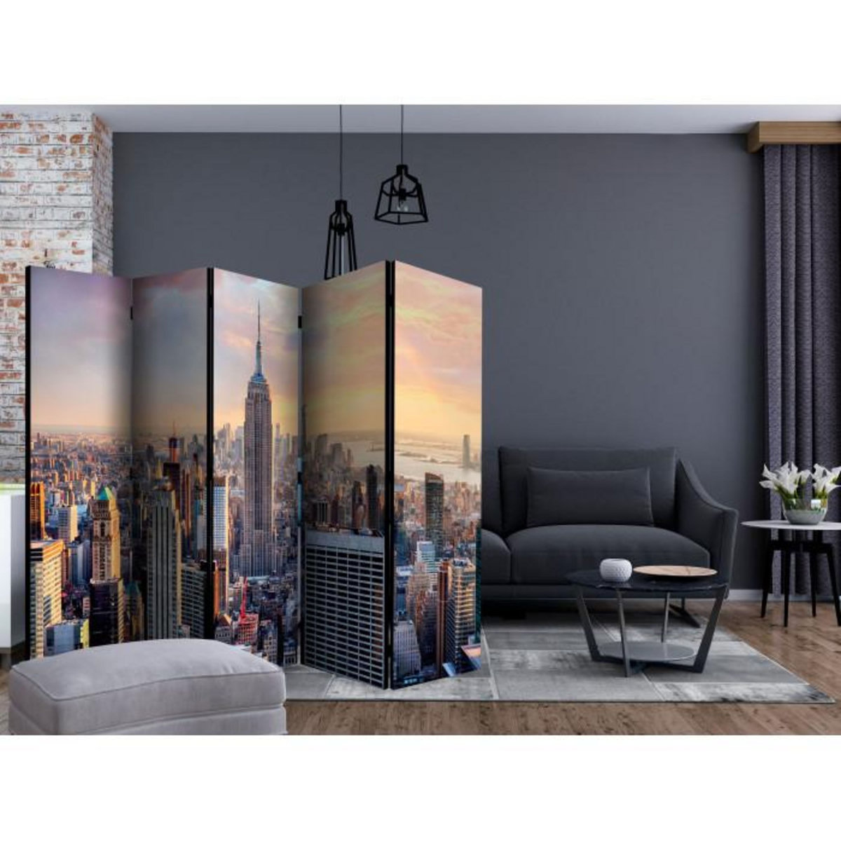 Paris Prix Paravent 5 Volets  Sunny Metropolis  172x225cm