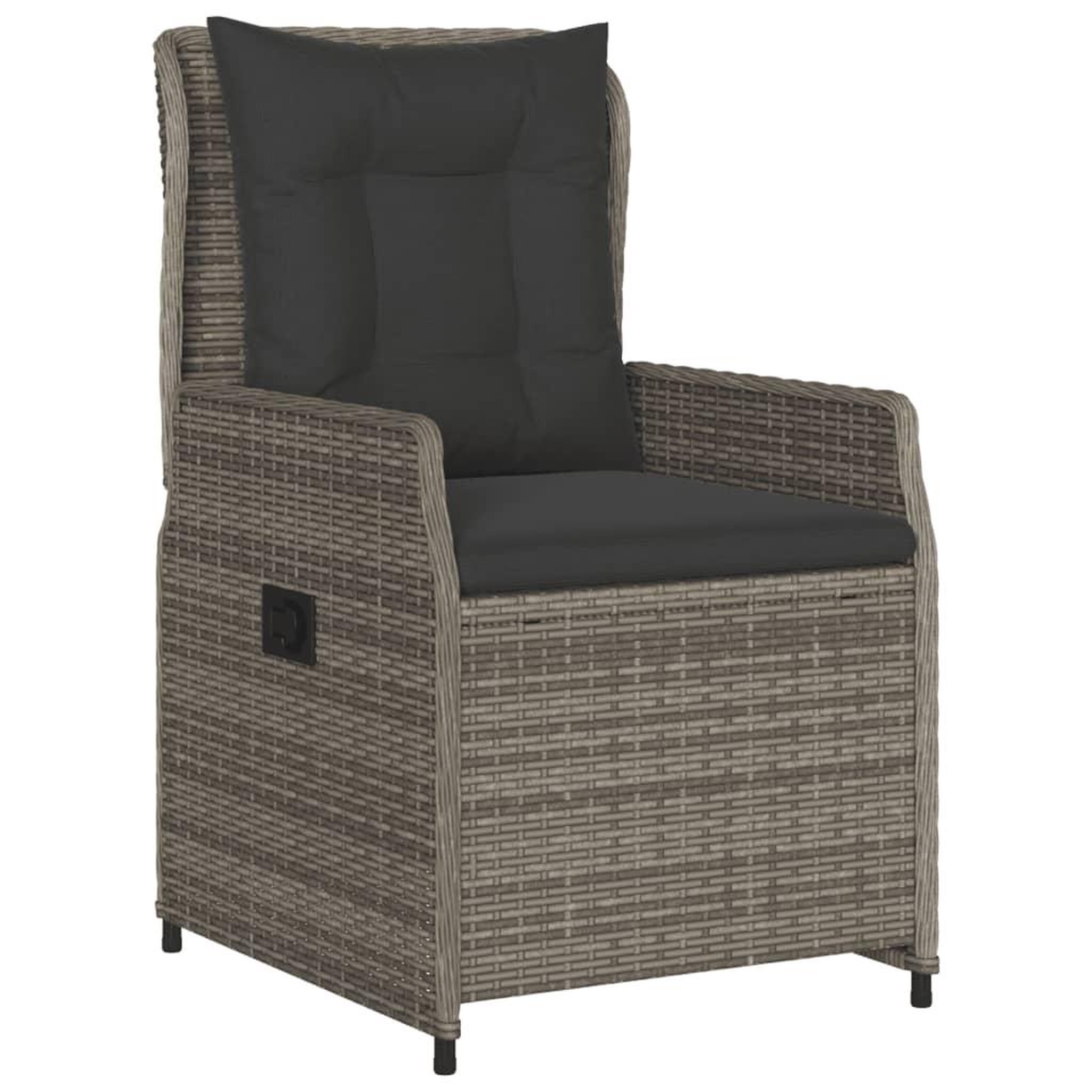 Voir la diapositive 3 : VIDAXL Ensemble a manger de jardin 5 pcs coussins gris resine tressee