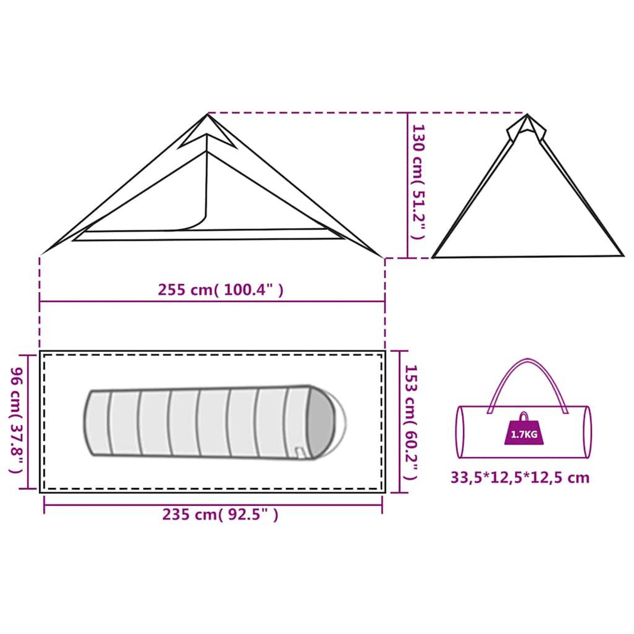 Voir la diapositive 6 : VIDAXL Tente de camping tipi 1 personne orange impermeable