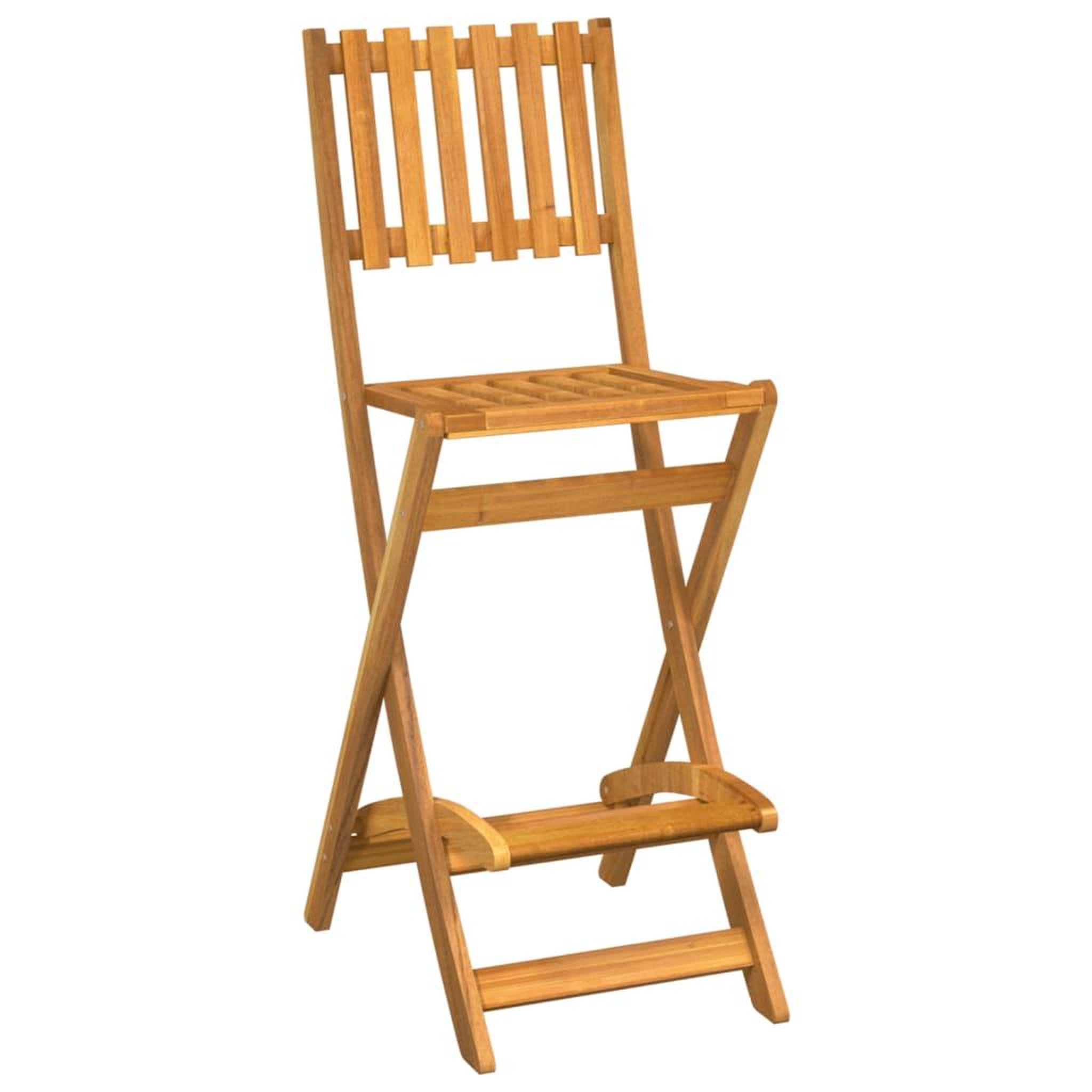 Voir la diapositive 3 : VIDAXL Tabourets de bar d'exterieur pliants lot de 2 bois d'acacia
