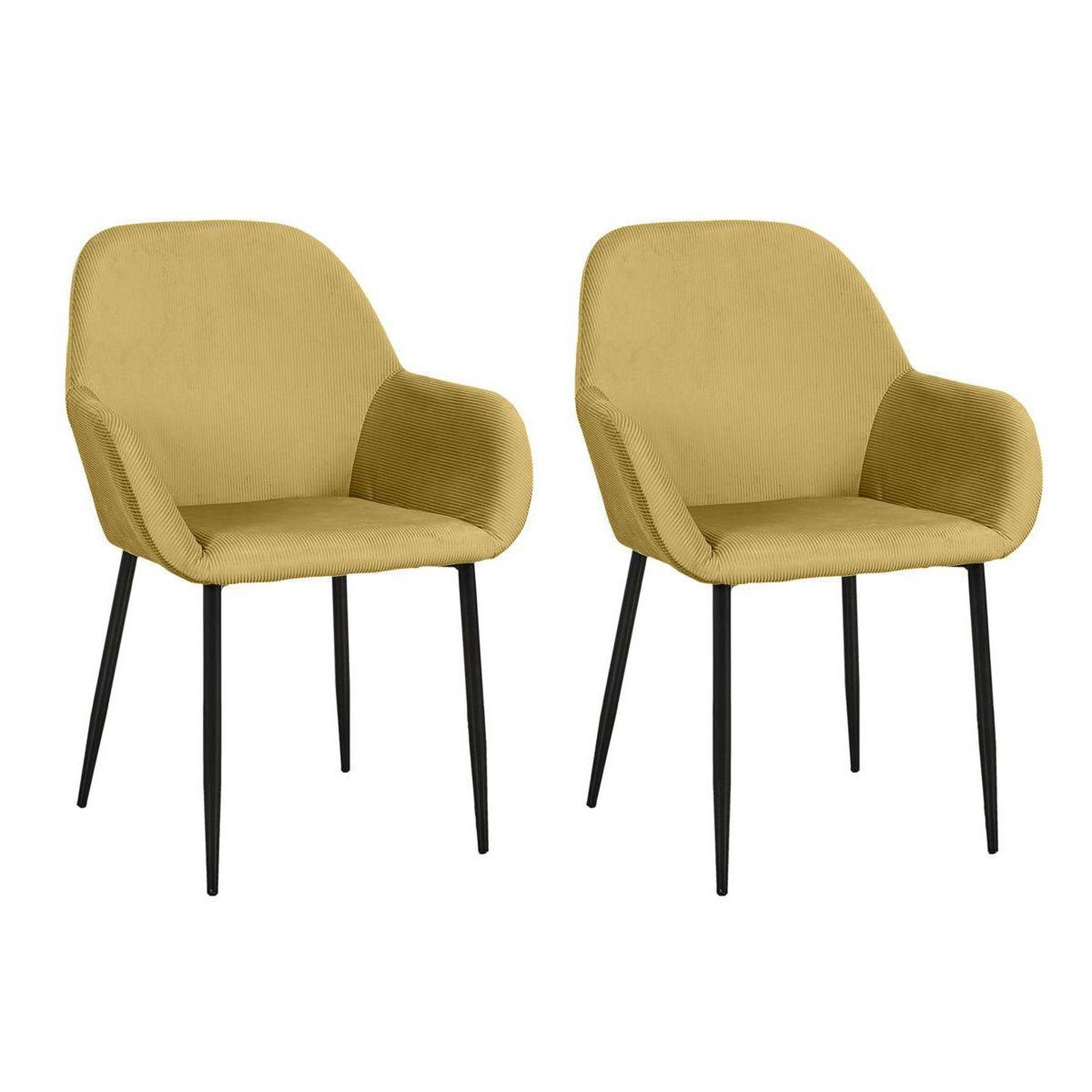 The Home Deco Factory Lot de 2 Fauteuils Design  Giulia  85cm Jaune