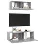 Voir la diapositive 3 : VIDAXL Ensemble de meubles TV 2 pcs Gris beton Bois d'ingenierie