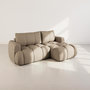 Voir la diapositive 5 : BEST MOBILIER Yulin - canapé d'angle droit 4 places convertible avec coffre en tissu bouclette