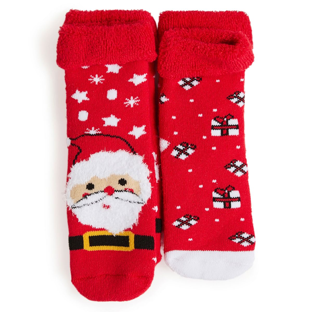 INEXTENSO Lot de 2 paires de chaussettes anti dérapantes bébé 