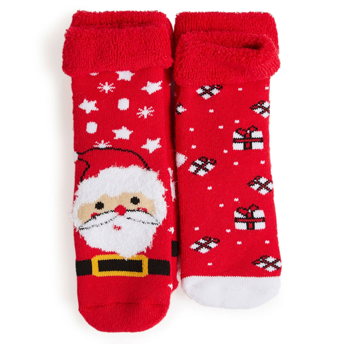 INEXTENSO Lot de 2 paires de chaussettes anti dérapantes bébé 