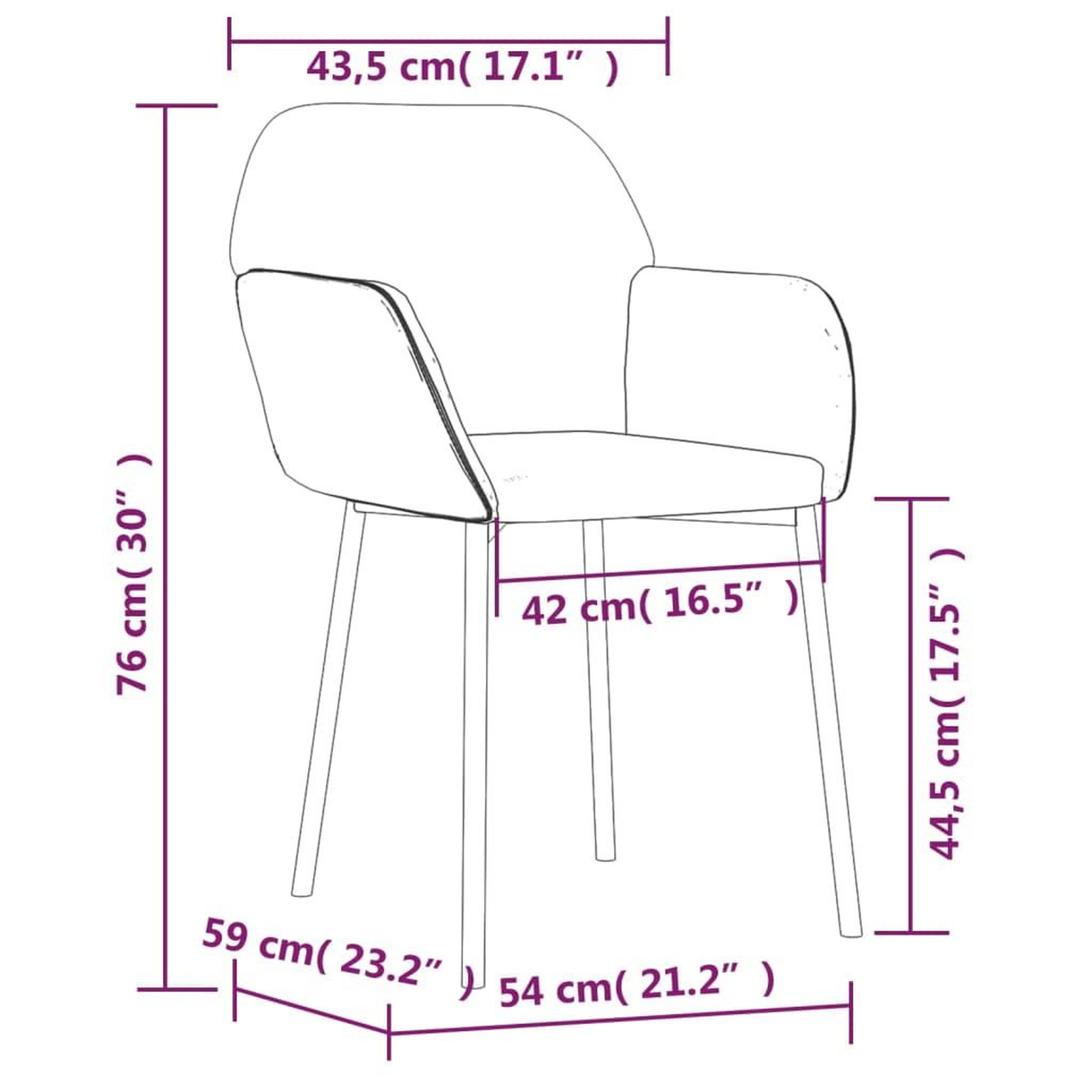 Voir la diapositive 6 : VIDAXL Chaises a manger lot de 2 Gris fonce Velours