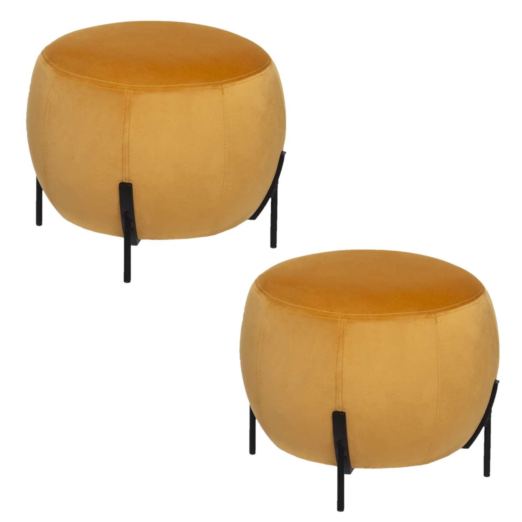 Voir la diapositive 1 : TOILINUX 2 Tabourets design velours Calabaza