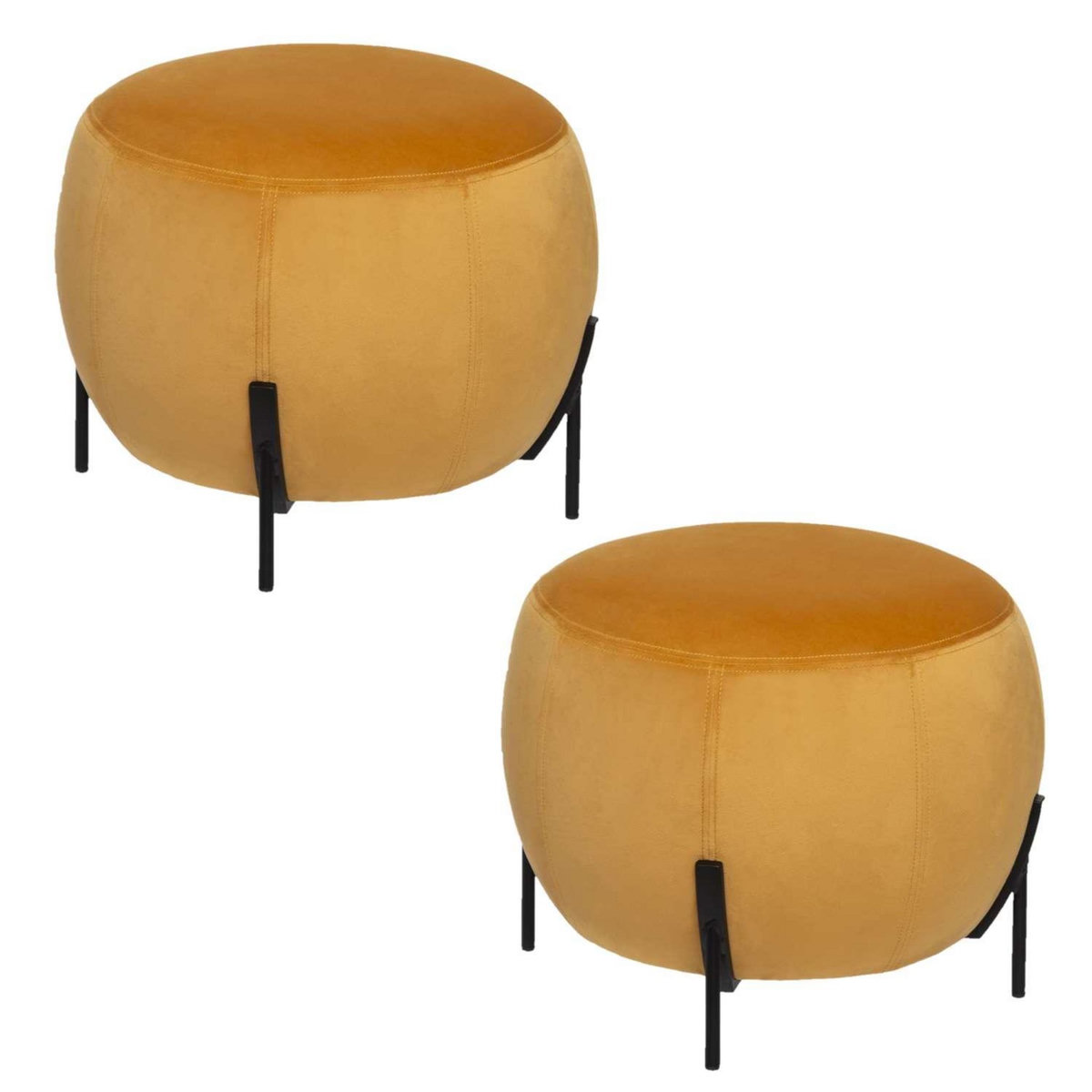 TOILINUX 2 Tabourets design velours Calabaza