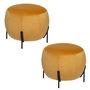 Voir la diapositive 1 : TOILINUX 2 Tabourets design velours Calabaza