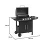 Voir la diapositive 4 : Habitat et Jardin Barbecue gaz  Feria 5  - 5 brûleurs dont 1 latéral - 14,5 kw - Noir