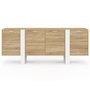 Voir la diapositive 3 : ID MARKET Buffet enfilade 200 cm PHOENIX XXL 4 portes bois et blanc