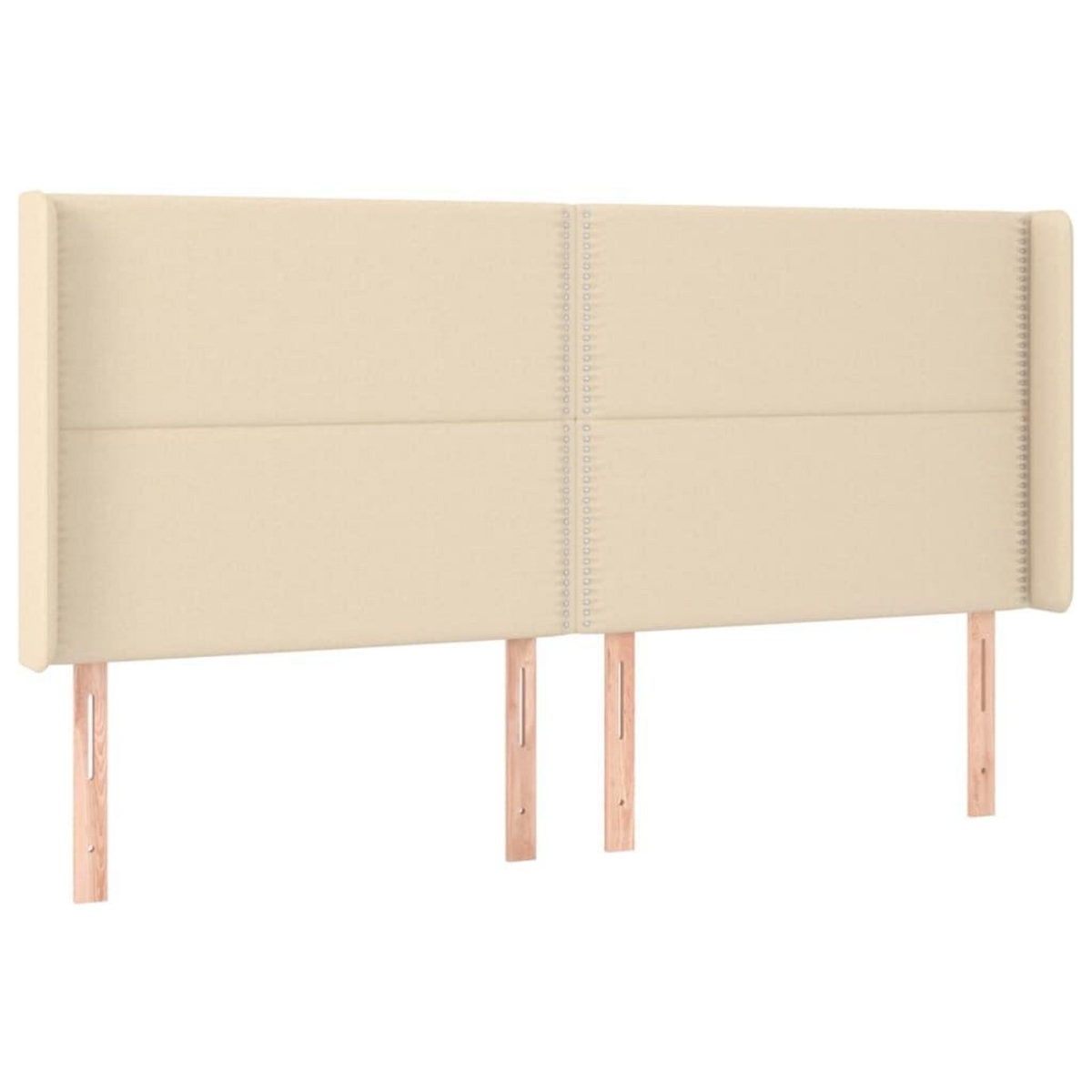 VIDAXL Tete de lit avec oreilles Creme 203x16x118/128 cm Tissu