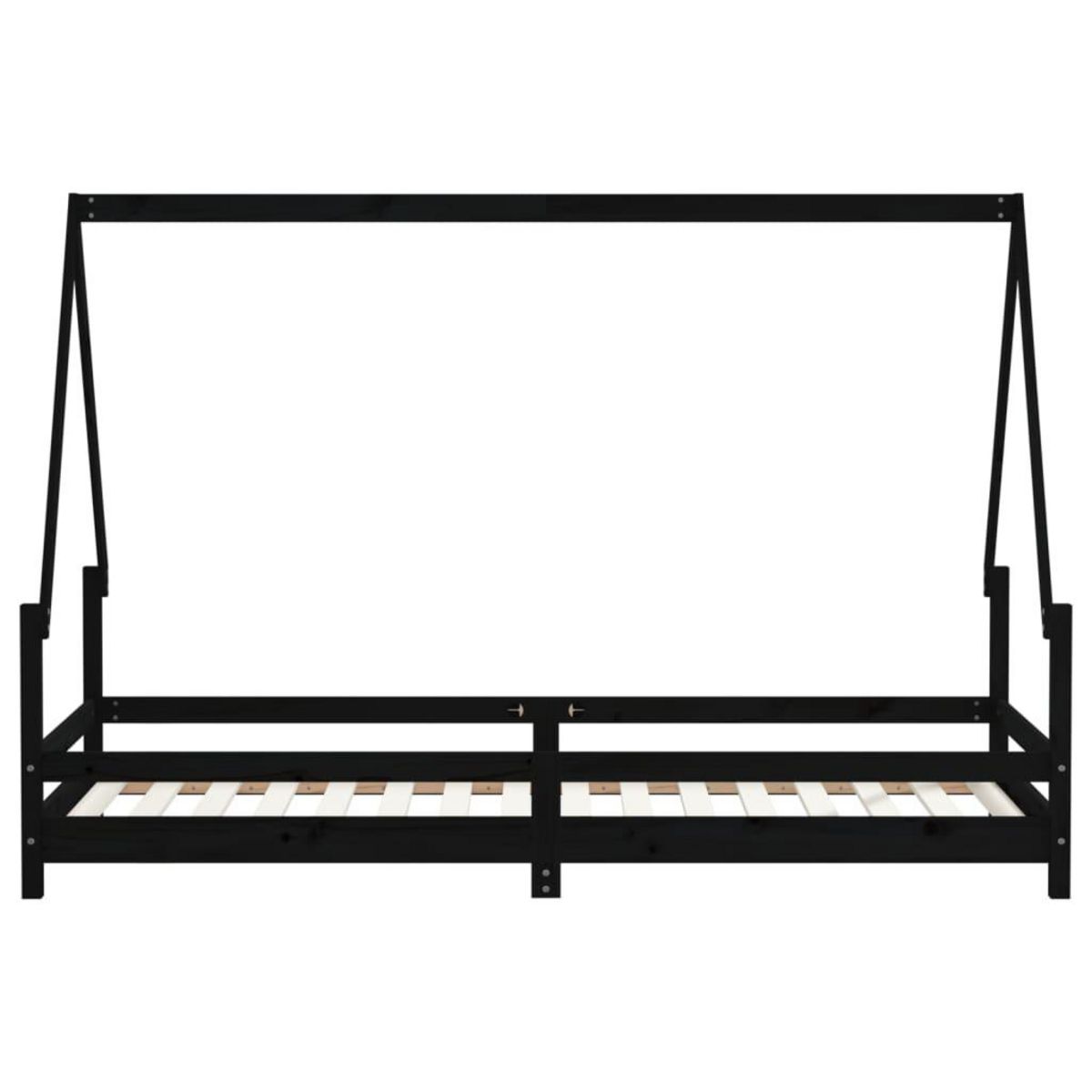 VIDAXL Cadre de lit pour enfants noir 90x200 cm bois de pin massif