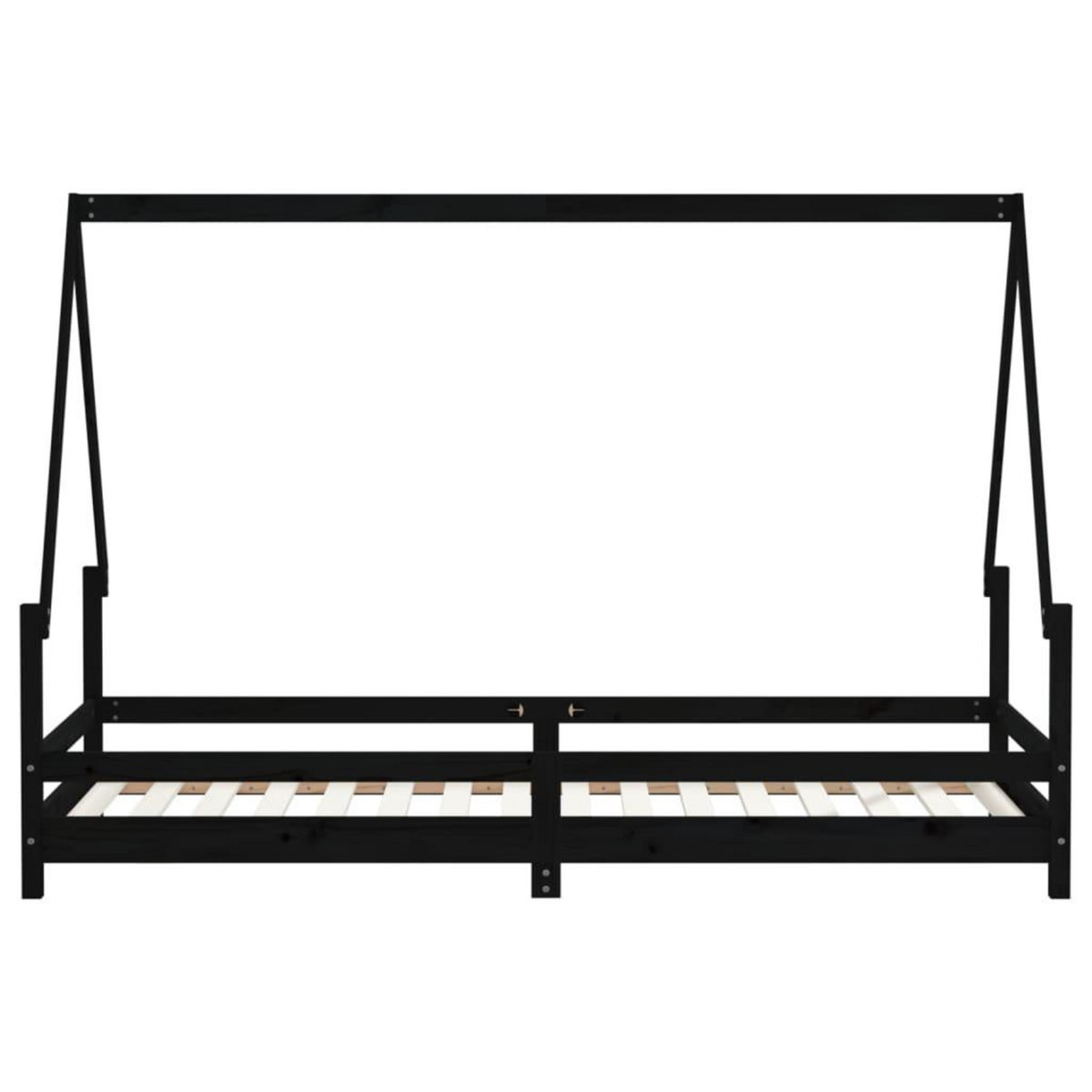 VIDAXL Cadre de lit pour enfants noir 90x200 cm bois de pin massif