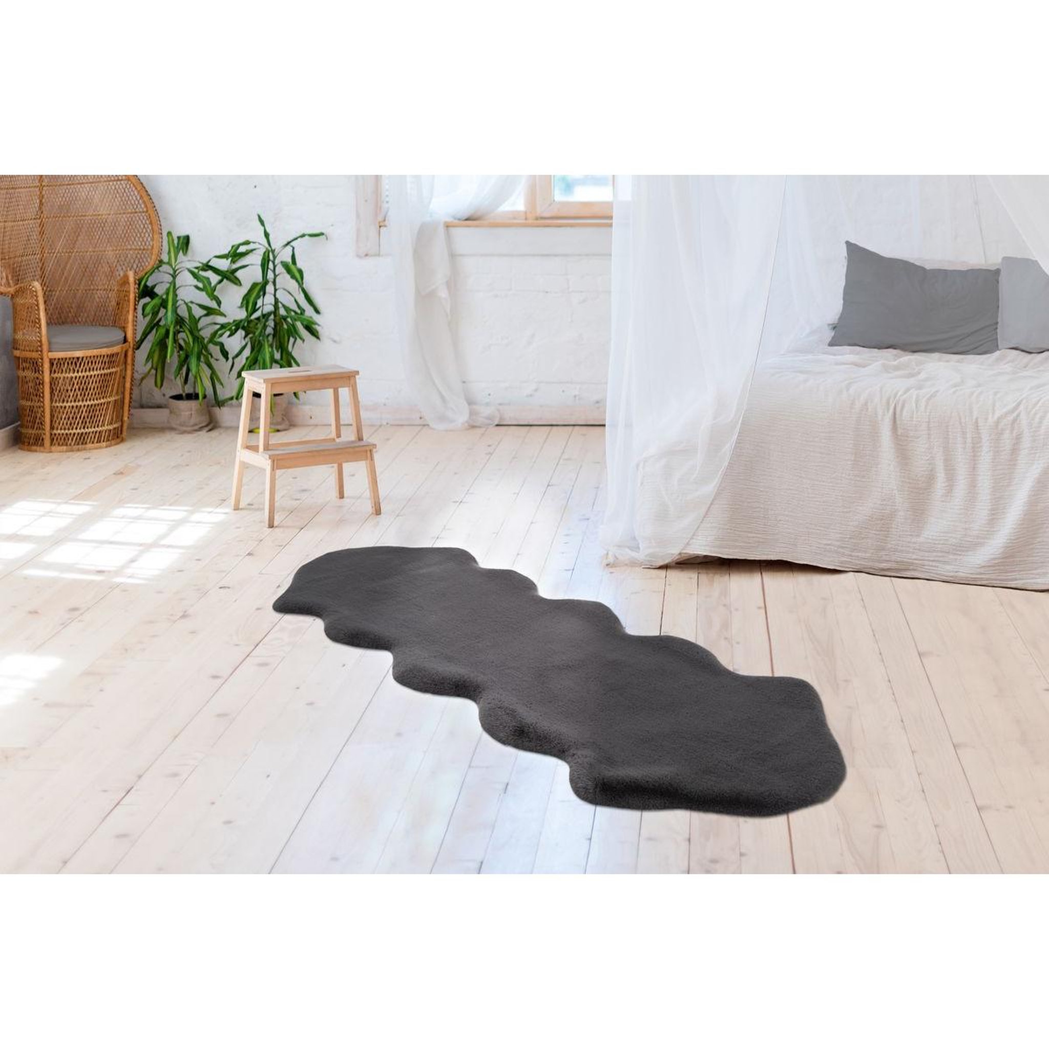 Voir la diapositive 2 : Paris Prix Tapis déco  sheep  60x180cm anthracite