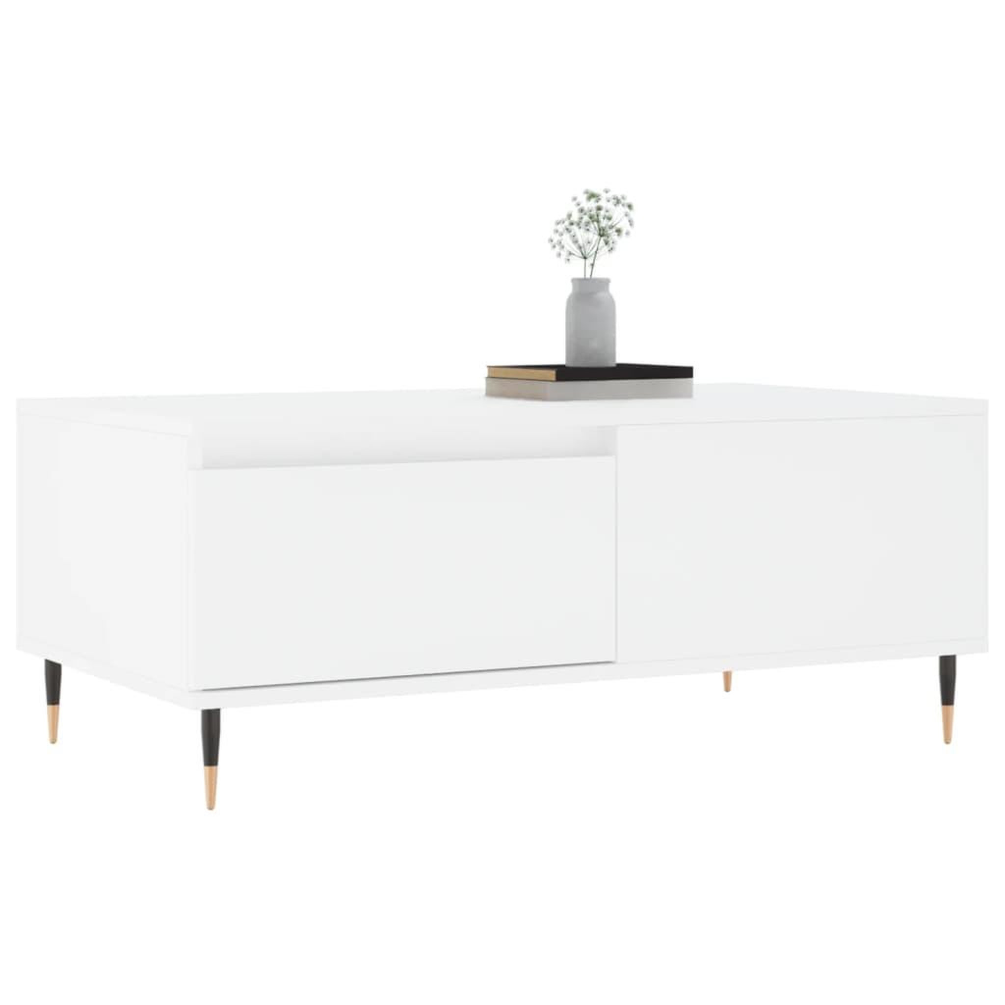 Voir la diapositive 4 : VIDAXL Table basse Blanc 90x50x36,5 cm Bois d'ingenierie
