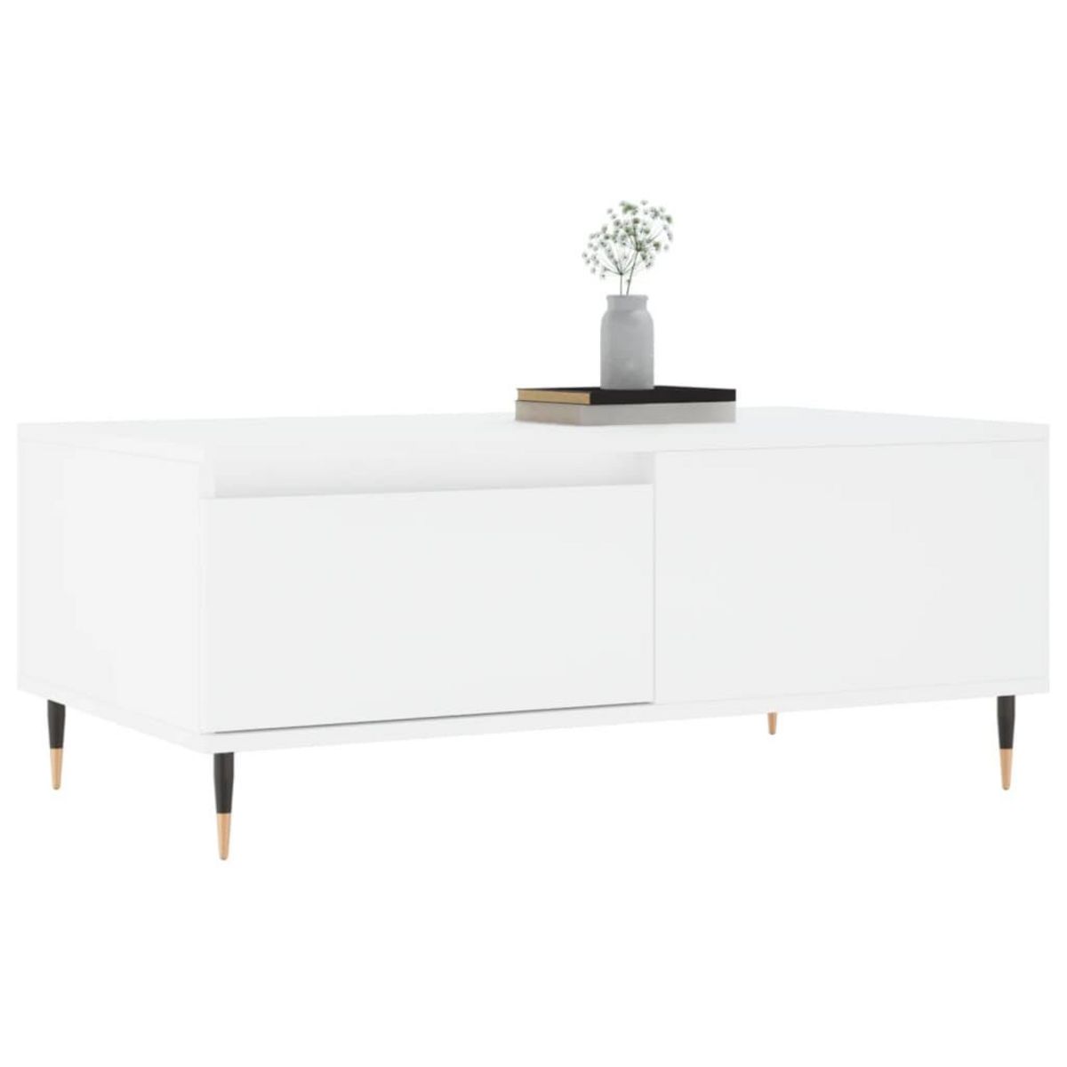 VIDAXL Table basse Blanc 90x50x36,5 cm Bois d'ingenierie