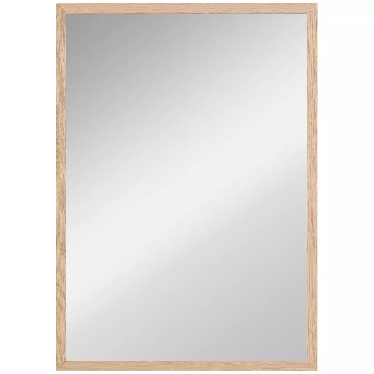HOMCOM Miroir mural rectangulaire dim. 50L x 70H cm cadre MDF aspect bois clair