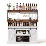 MERAX Buffet de cuisine 2 portes 0 tiroir - 120 cm blanc+naturel mdf