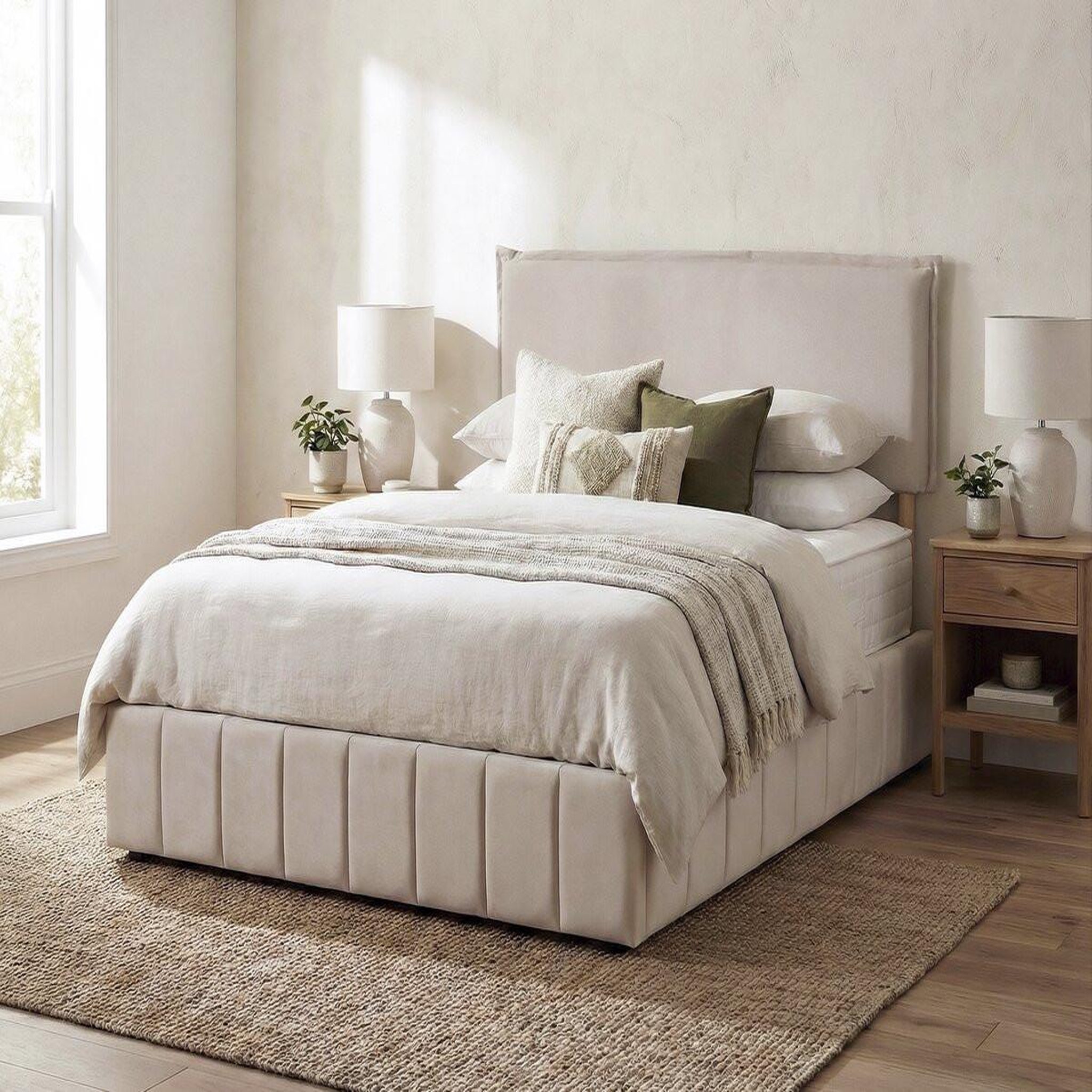 Voir la diapositive 2 : Habitat et Jardin Tête de lit  jessica  en lin -  140 cm - beige
