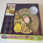 COFFRET FIESTA DE TACOS. AVEC 1 PLANCHE EN BAMBOU, 6 VERRES A TEQUILA, 1 RAMEQUIN ET 1 LIVRE DE RECETTES, Launay Elsa