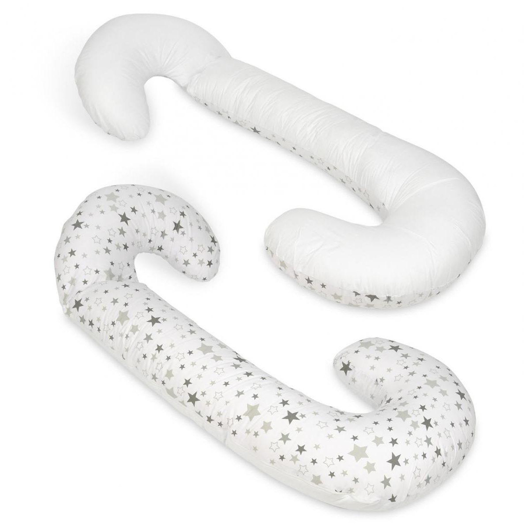 VELINDA Coussin usages multiples Etoiles grises et blanches sur fond blanc – blanc