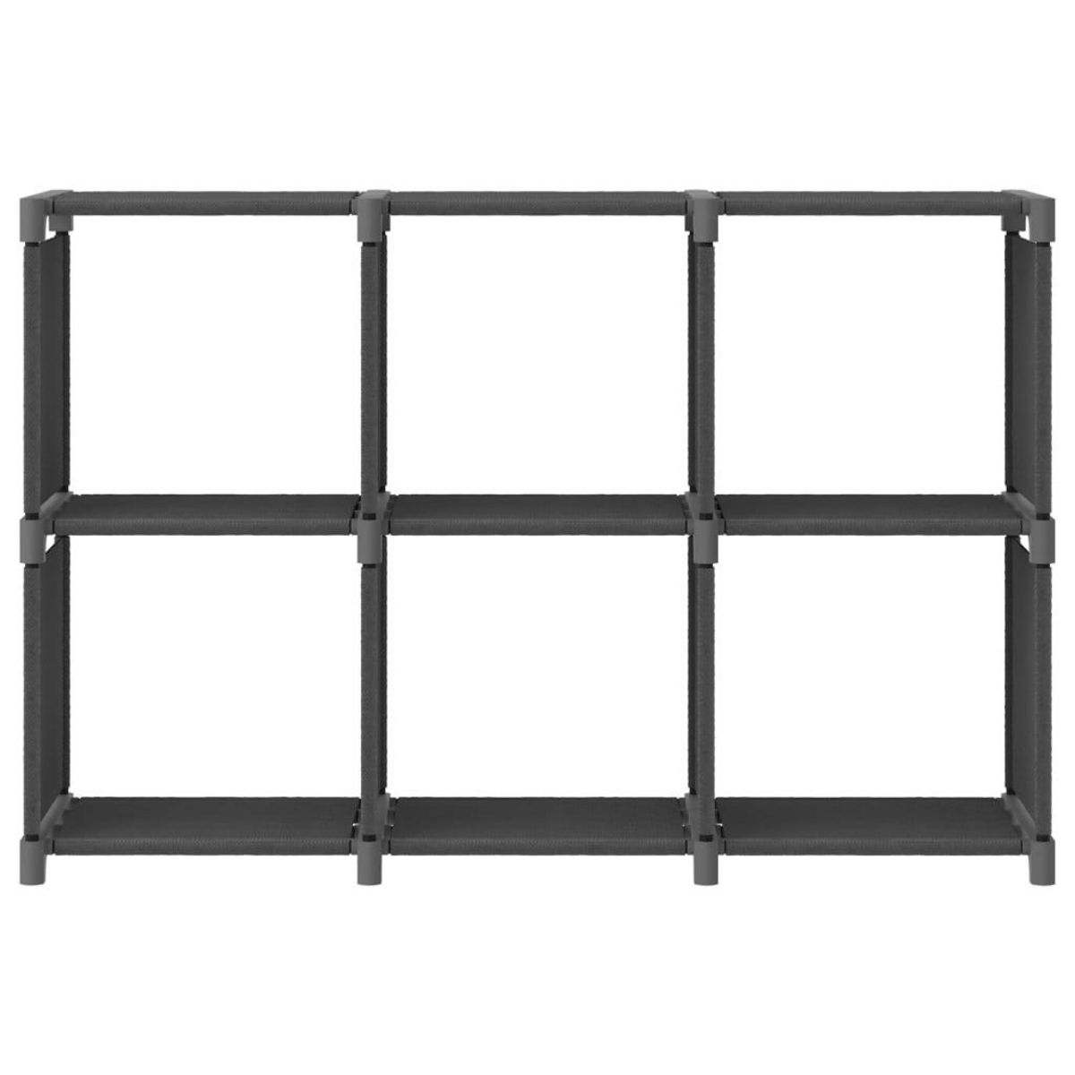 VIDAXL Etagere d'affichage 6 cubes Gris 103x30x72,5 cm Tissu