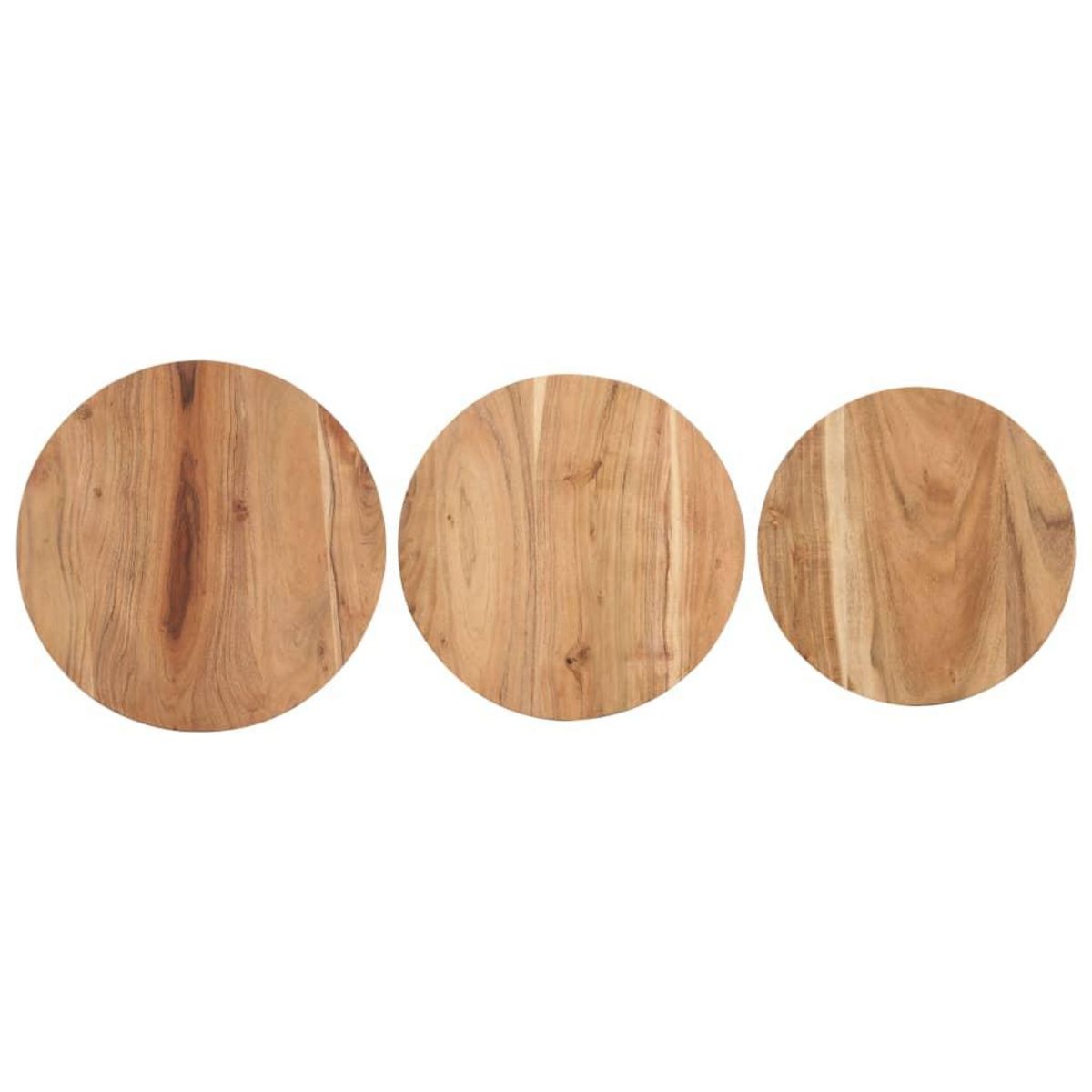 VIDAXL Tables d'appoint 3 pcs Bois d'acacia solide