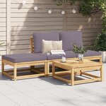 VIDAXL Salon de jardin 4 pcs avec coussins Bois d'acacia solide