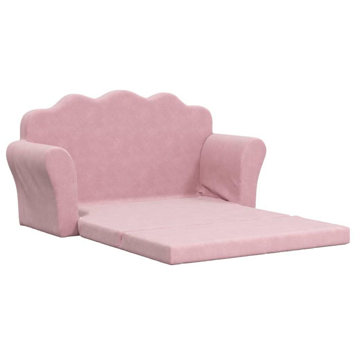 VIDAXL Canape-lit pour enfants 2 places rose peluche douce