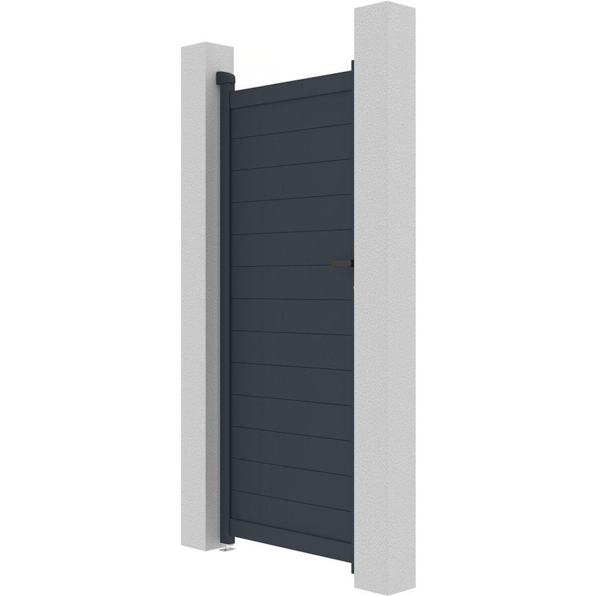Habitat et Jardin Portillon aluminium  Marc  - 101.2 x 180.9 cm - Gris