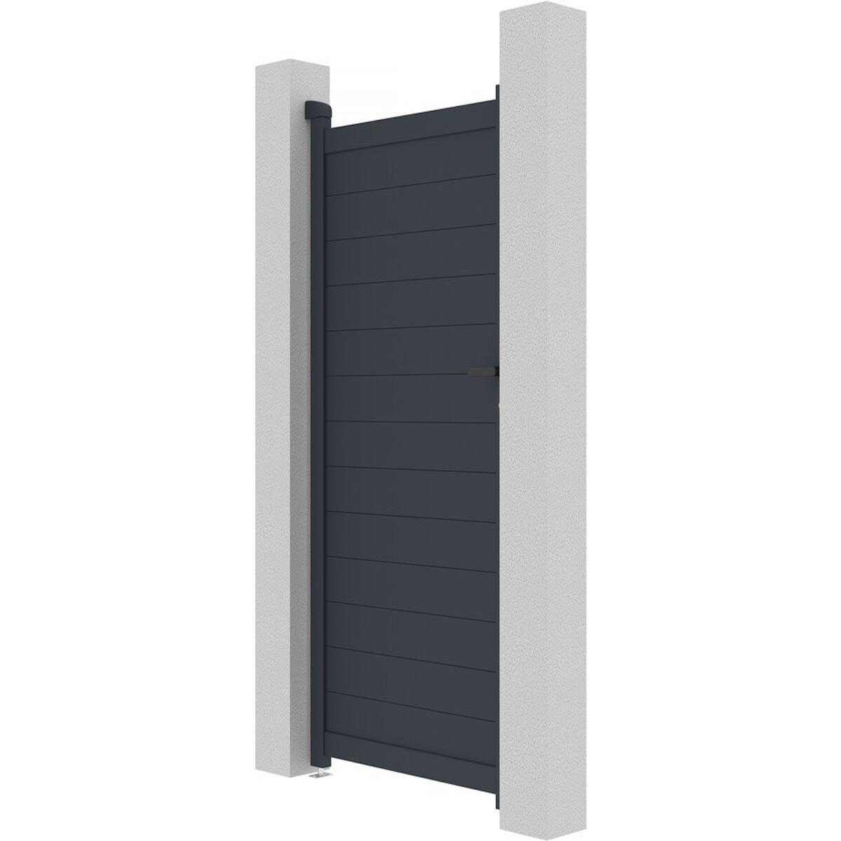Habitat et Jardin Portillon aluminium  Marc  - 101.2 x 180.9 cm - Gris