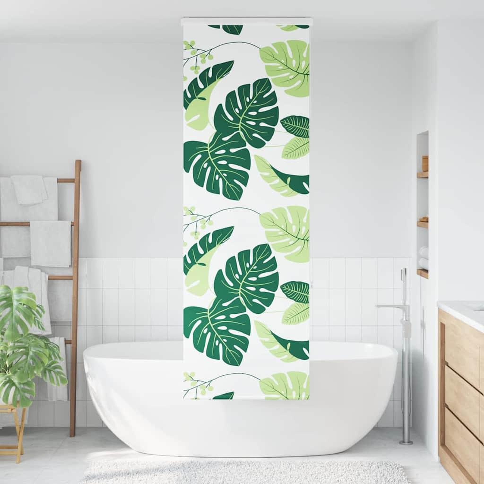 Voir la diapositive 2 : VIDAXL Store enrouleur de douche avec cassette largeur du tissu 56 cm