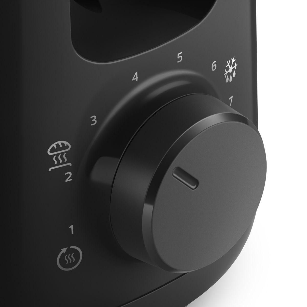 Philips Grille-pain HD2590/90 Toaster noir Daily, 1 fente longue, 830W