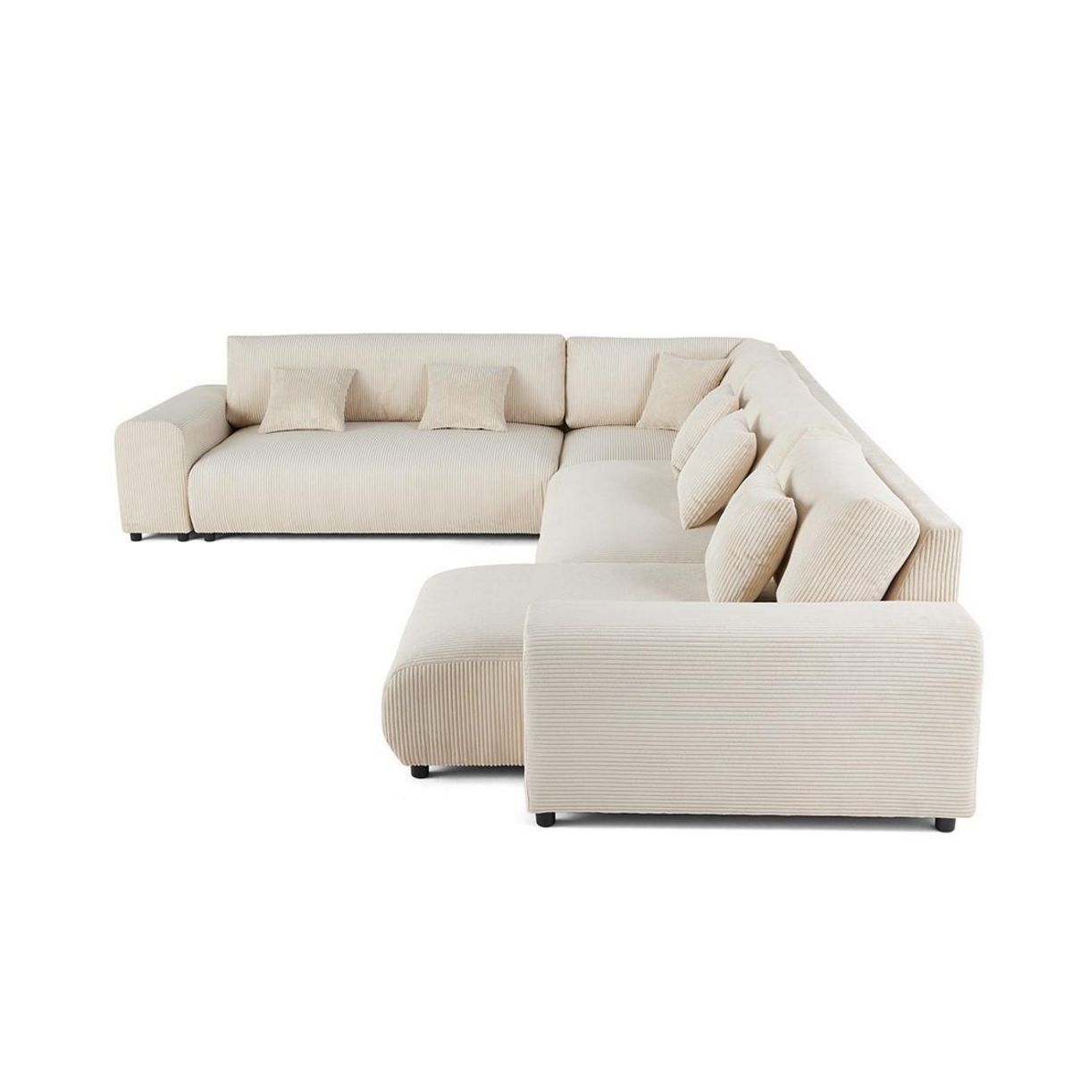 LISA DESIGN Garance - canapé modulable d'angle gauche - 8 places - en velours côtelé