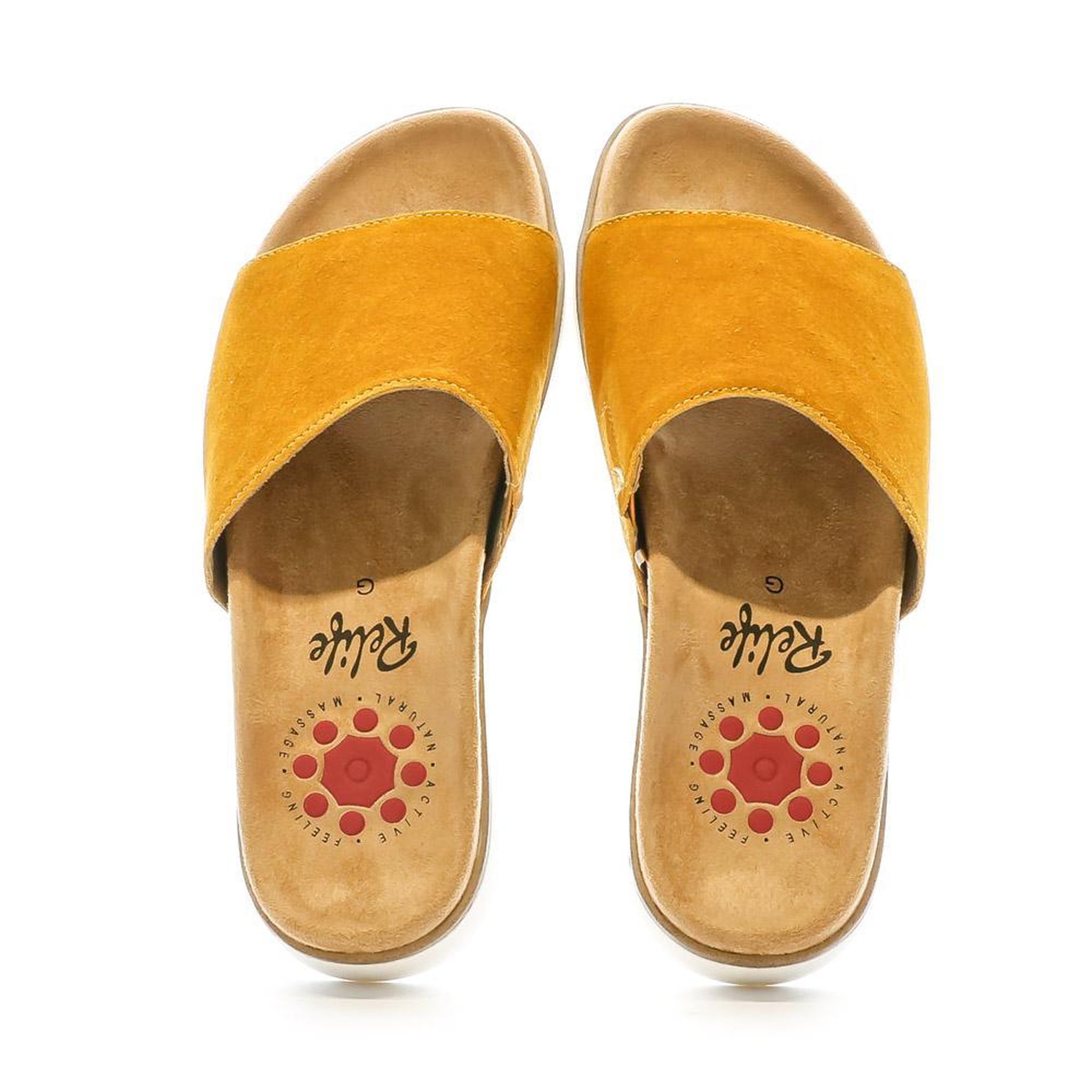 Voir la diapositive 3 : RELIFE Sandales Orange Femme RELIFE  Joymule