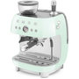 Voir la diapositive 2 : SMEG Expresso Broyeur EGF03PGEU vert d'eau