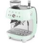 Voir la diapositive 2 : SMEG Expresso Broyeur EGF03PGEU vert d'eau